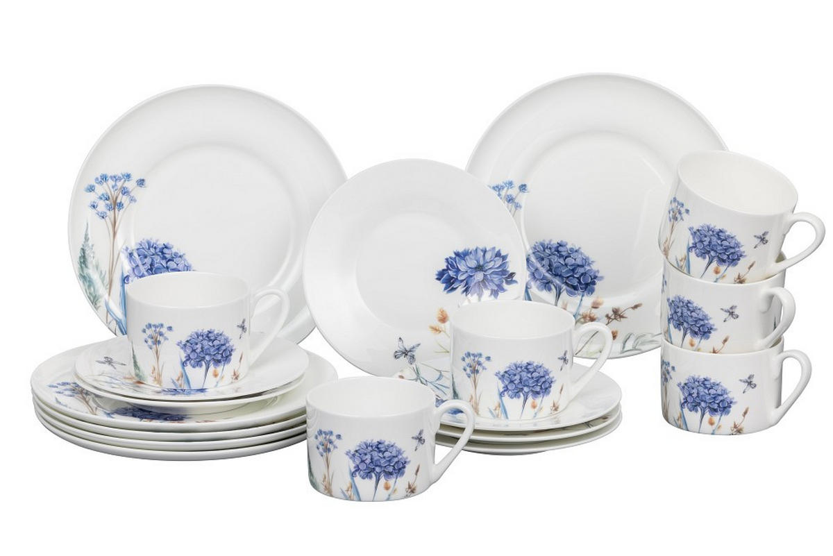 KAFFESERVIS Fiore 18 delar  - multicolor, Trend, keramik - Novel