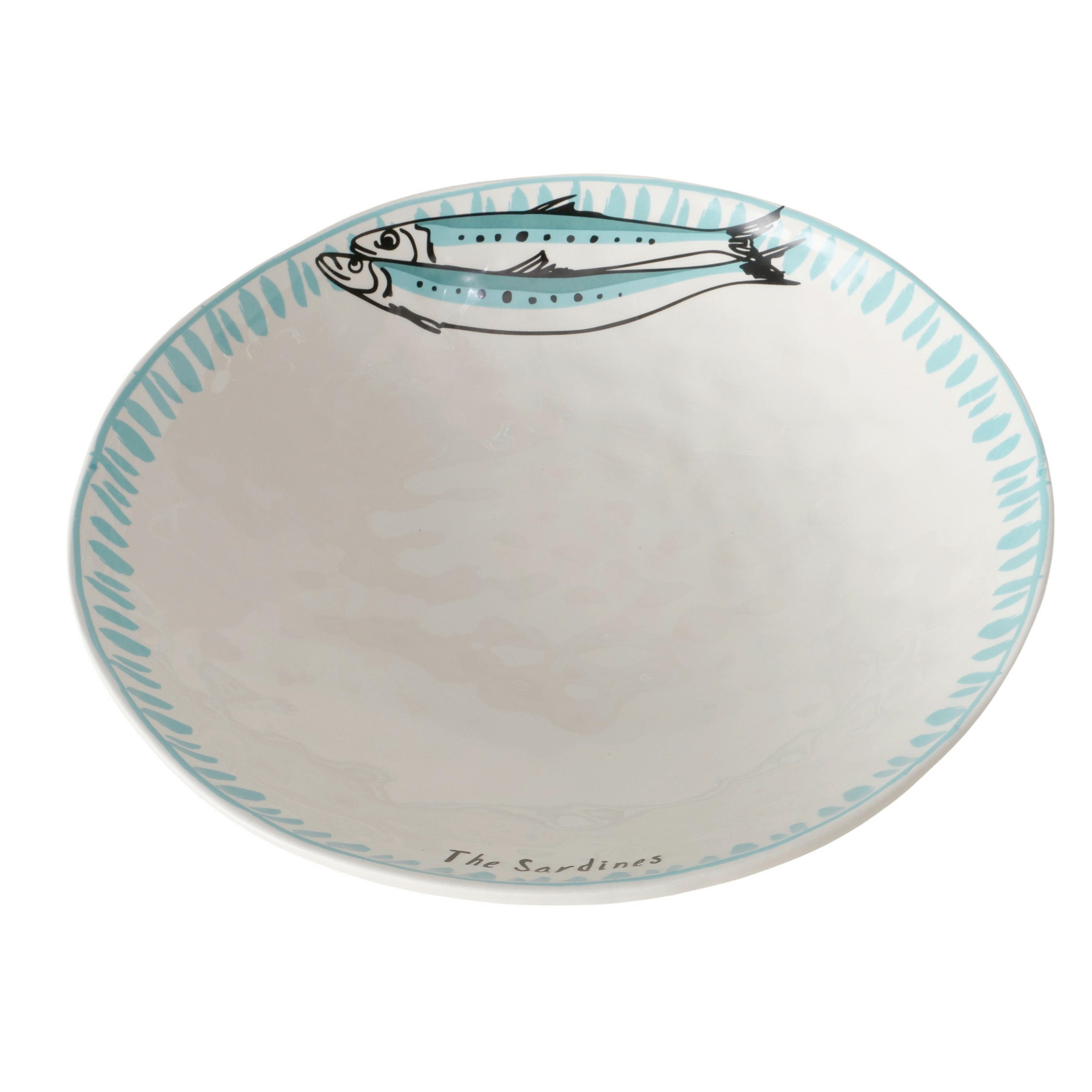 SCHALE   - Türkis/Weiß, Basics, Keramik (33/7,5cm) - Boltze Home