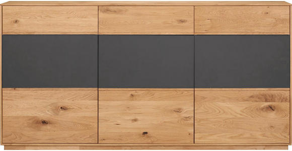 SIDEBOARD in 177/89/42 cm - Eichefarben/Anthrazit, Design, Glas/Holz (177/89/42cm) - Waldwelt