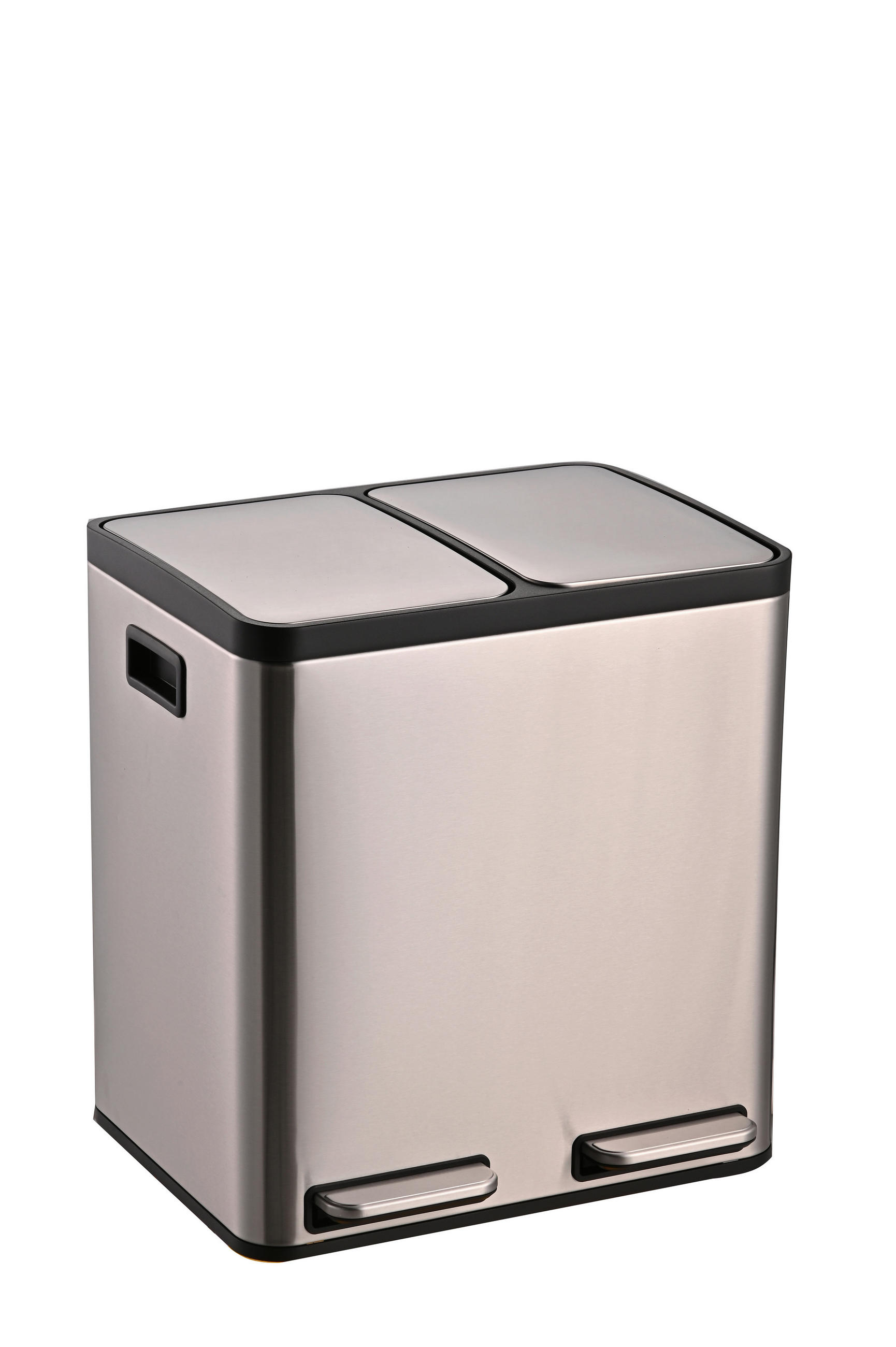 ABFALLEIMER 30 l  Metall  - Silberfarben/Schwarz, KONVENTIONELL, Kunststoff/Metall (41,5/44/34,5cm) - P & B