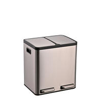 ABFALLEIMER 30 l  Metall  - Silberfarben/Schwarz, KONVENTIONELL, Kunststoff/Metall (41,5/44/34,5cm) - P & B