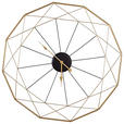 WANDUHR Schwarz, Goldfarben  - Goldfarben/Schwarz, Basics, Metall (87cm) - Ambia Home