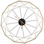 WANDUHR Schwarz, Goldfarben  - Goldfarben/Schwarz, Basics, Metall (87cm) - Ambia Home