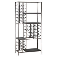 WEINREGAL  - Schwarz, Trend, Holzwerkstoff/Metall (86/183/35cm) - Ambia Home
