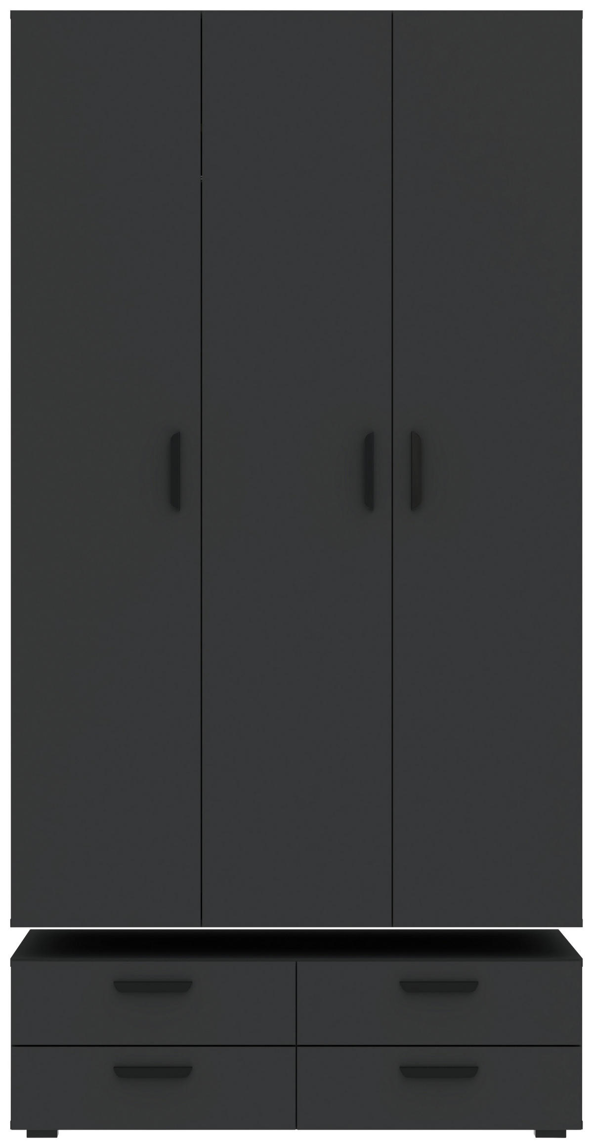 DREHTÜRENSCHRANK  in Anthrazit  - Anthrazit/Schwarz, KONVENTIONELL, Holzwerkstoff/Kunststoff (111/179/52cm) - Carryhome
