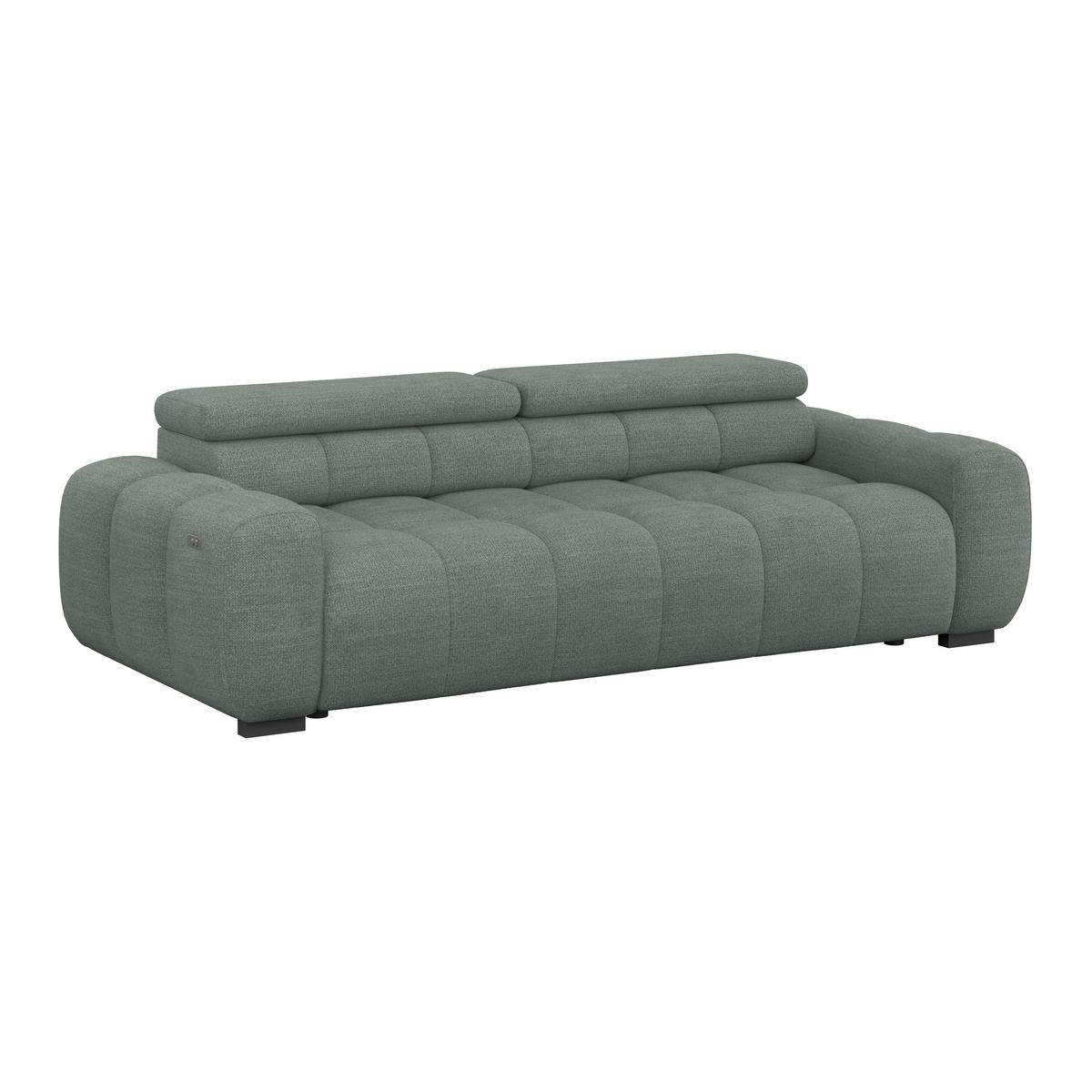 BIGSOFA Webstoff Grün  - Schwarz/Grün, Design, Kunststoff/Textil (248/77-97/108cm) - Welnova