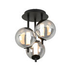LED-DECKENLEUCHTE  45/49 cm    - Chromfarben/Schwarz, Design, Glas/Kunststoff (45/49cm) - Dieter Knoll