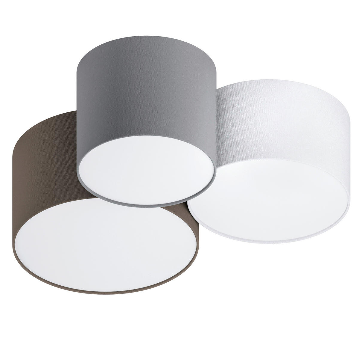 STROPNÉ SVIETIDLO, 61/49,5/25,5 cm - hnedá/sivá, Konventionell, kov/textil (61/49,5/25,5cm) - Eglo