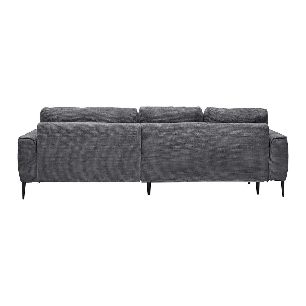ECKSOFA in Webstoff Anthrazit  - Anthrazit/Schwarz, Modern, Textil/Metall (255/164cm) - MID.YOU