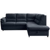 ECKSOFA Dunkelblau  - Greige/Schwarz, Basics, Holz/Textil (240/200cm) - MID.YOU