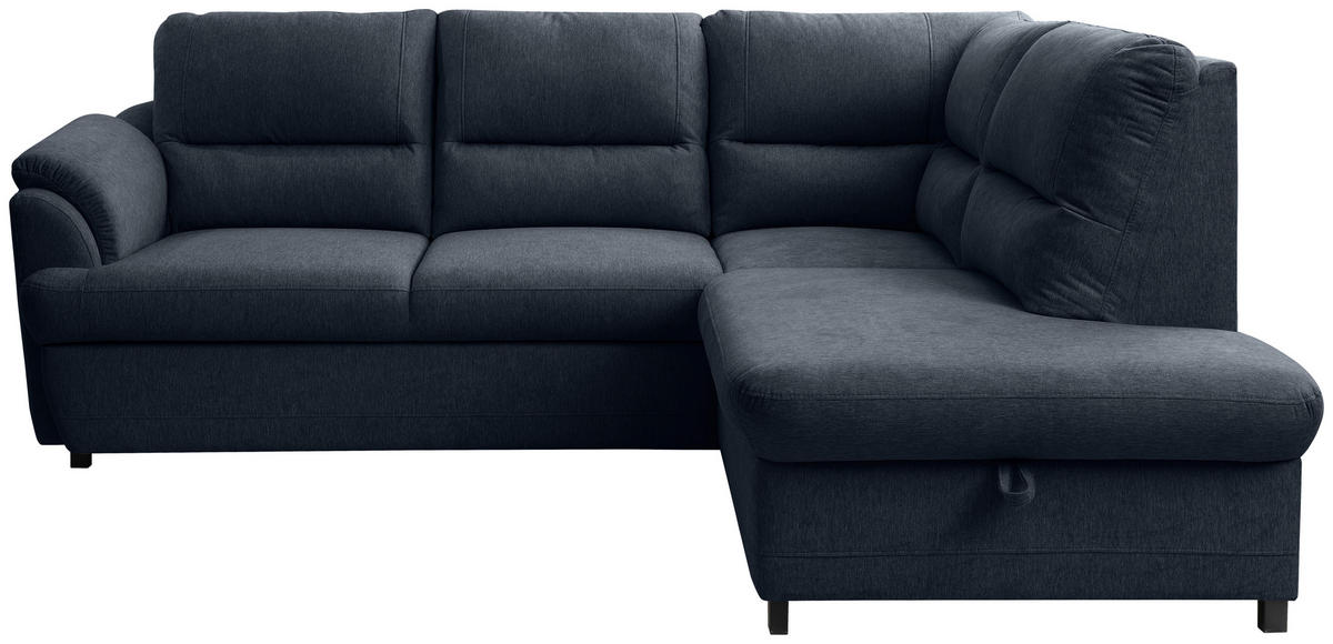 ECKSOFA Dunkelblau  - Greige/Schwarz, Basics, Holz/Textil (240/200cm) - MID.YOU