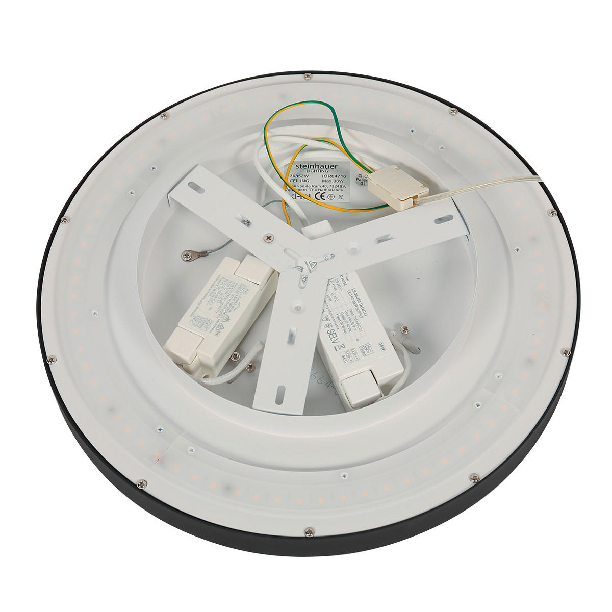 LED-DECKENLEUCHTE Ringlede 40/7 cm   - Schwarz, KONVENTIONELL, Kunststoff/Metall (40/7cm)