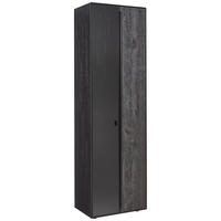 VITRINE Schwarz, Eichefarben  62/205,5/39,5 cm  - Eichefarben/Anthrazit, Natur, Glas/Holz (62/205,5/39,5cm) - Valnatura