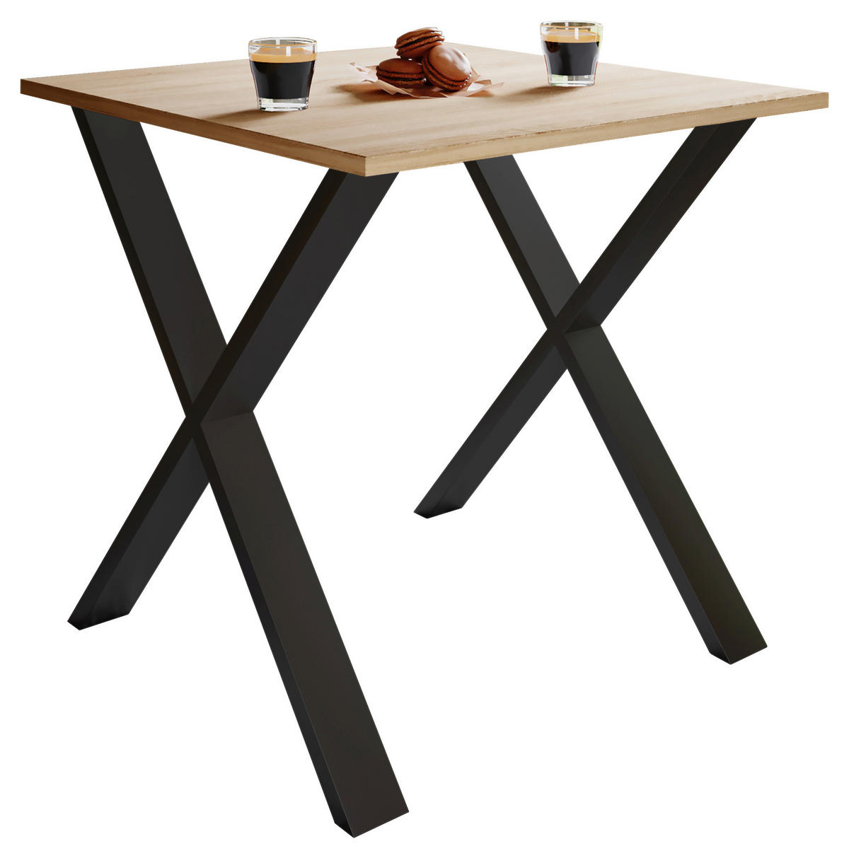 ESSTISCH in Holzwerkstoff 80/50/76 cm   - Schwarz/Sonoma Eiche, Basics, Holzwerkstoff/Metall (80/50/76cm) - MID.YOU