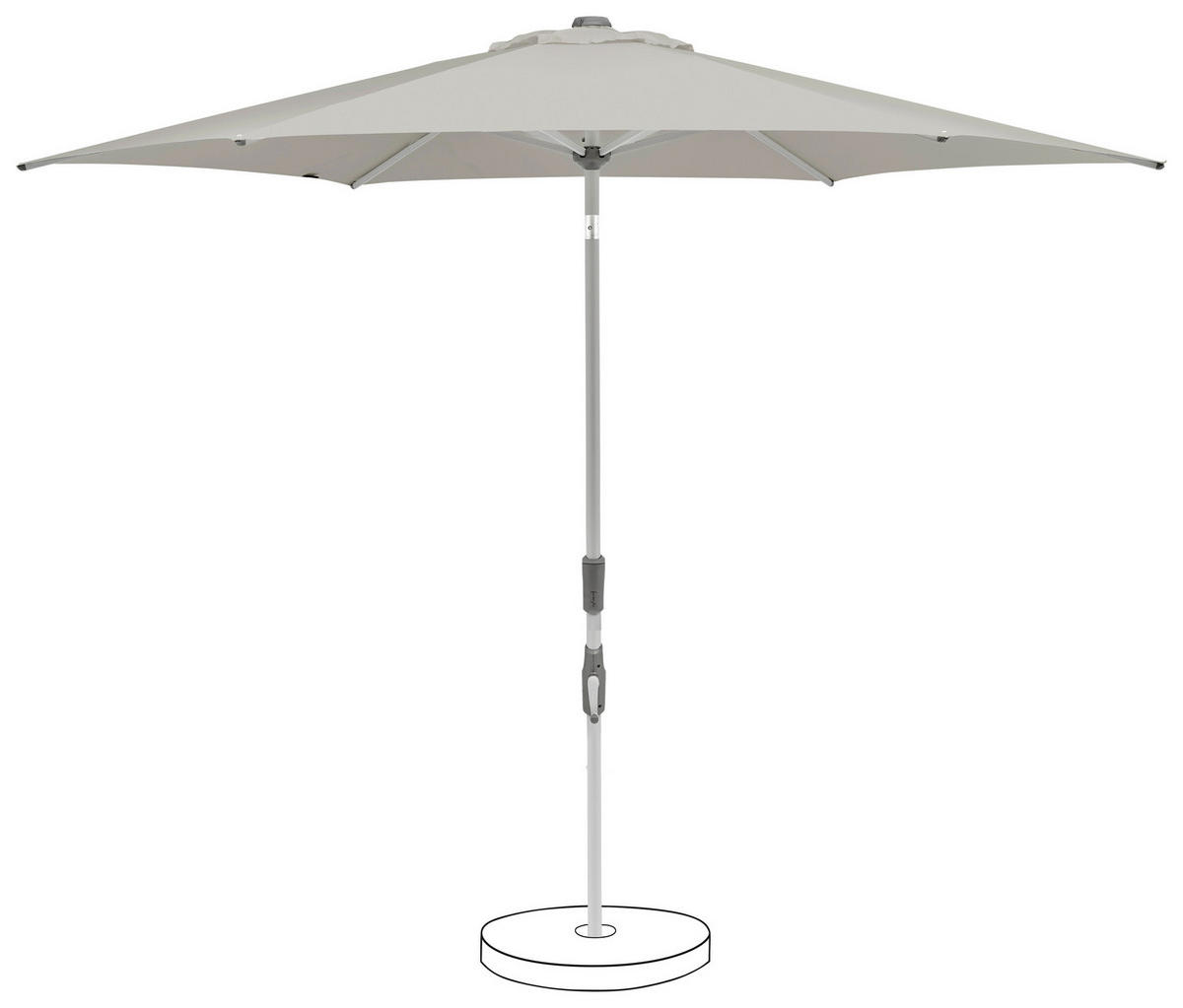SONNENSCHIRM  250/250 cm  - Silberfarben/Hellgrau, Basics, Textil/Metall (250/250cm) - Suncomfort by Glatz