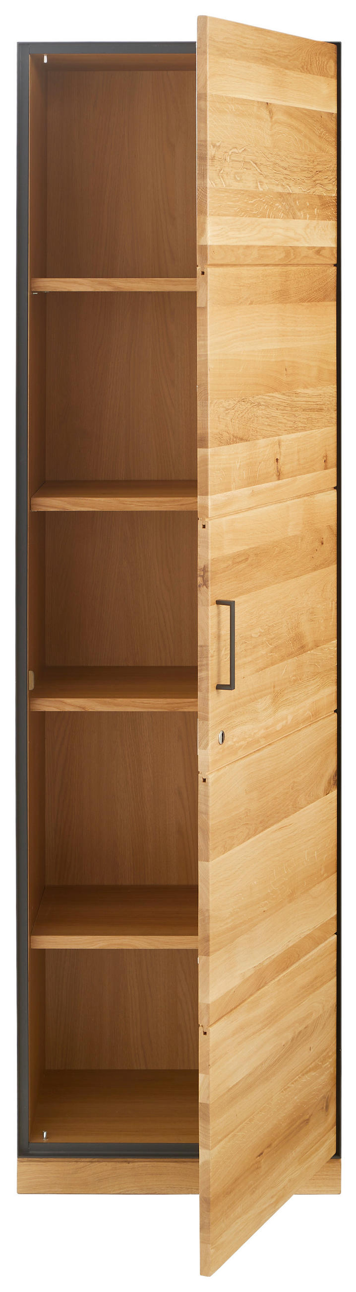 AKTENSCHRANK Asteiche teilmassiv Eichefarben, Graphitfarben  - Eichefarben/Graphitfarben, Natur, Holz/Holzwerkstoff (55/197/40cm) - Linea Natura