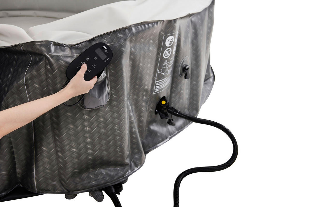 WHIRLPOOL MSPA COMFORT OTTOMAN 204/70 cm  - Anthrazit/Weiß, KONVENTIONELL, Kunststoff (204/70cm) - Atrigo