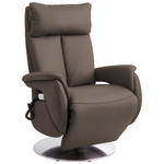 RELAXSESSEL in Leder Graubraun  - Edelstahlfarben/Graubraun, KONVENTIONELL, Leder/Metall (78/110/81cm) - Cantus