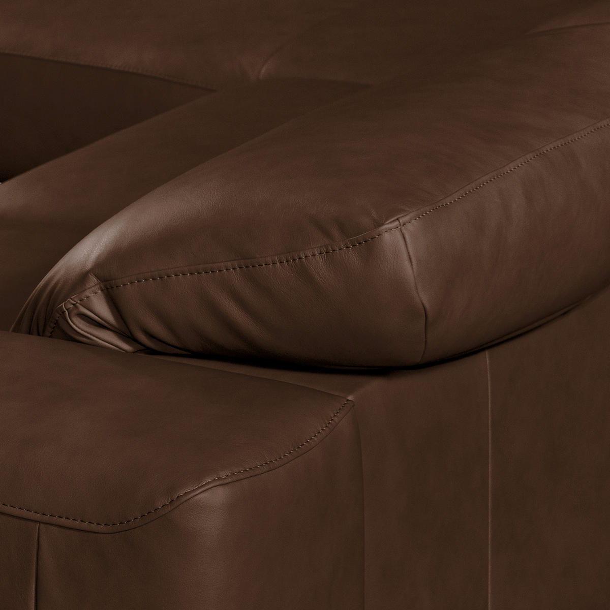 ECKSOFA  in Echtleder Dunkelbraun  187/295 cm  - Dunkelbraun/Schwarz, Design, Leder/Metall (187/295cm) - Livetastic