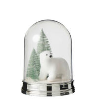 DEKOGLOCKE  - Silberfarben/Weiß, Basics, Kunststoff (21/21/31cm) - X-Mas