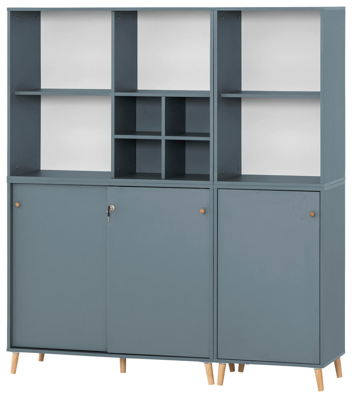 AKTENSCHRANK Petrol  - Petrol, MODERN, Holzwerkstoff (151,05/175,2/41cm) - MID.YOU