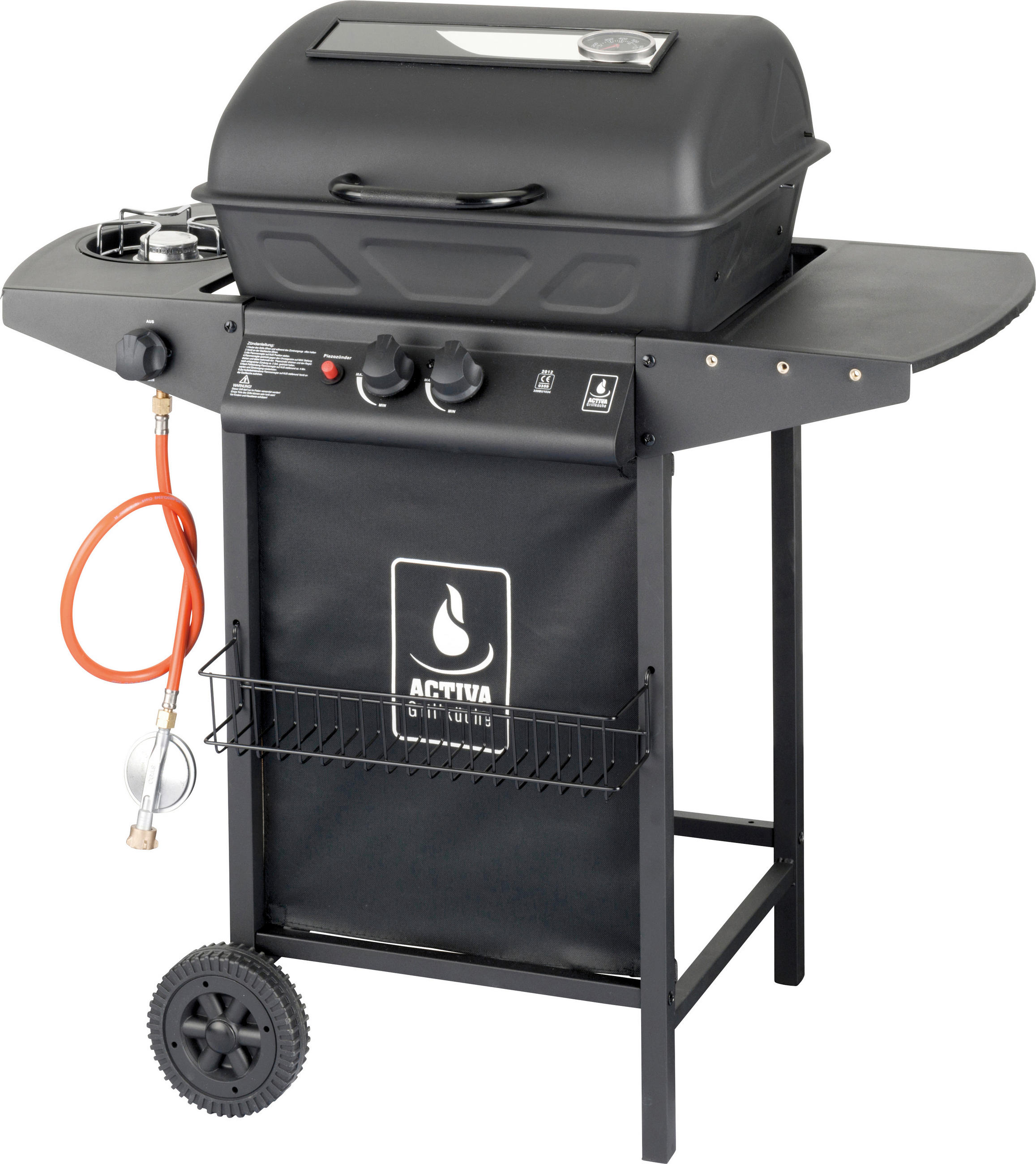 GASGRILL  Schwarz  - Schwarz, Basics, Metall (98/53/100cm) - Ambia Garden