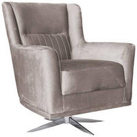 SESSEL Velours Hellgrau    - Chromfarben/Hellgrau, Design, Textil/Metall (70/96cm) - Livetastic