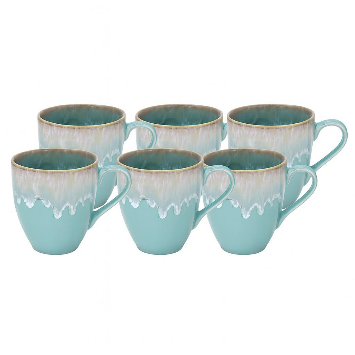 KAFFEEBECHERSET TAORMINA 6-teilig  - Türkis, Basics, Keramik (0.41l) - Costa Nova