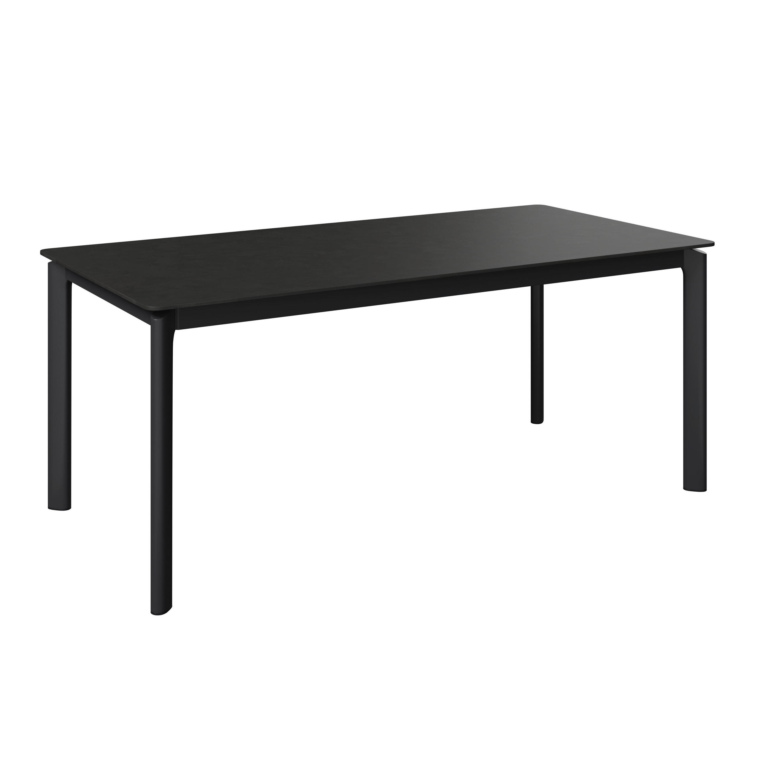 GARTENTISCH 180/90/75 cm Metall, Stein rechteckig  - Dunkelgrau, Basics, Stein/Metall (180/90/75cm) - Ambia Garden