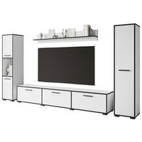 SZEKRÉNYSOR grafitszürke, fehér  - grafitszürke/fekete, Basics, műanyag/faalapú anyag (240/130/31cm) - P & B