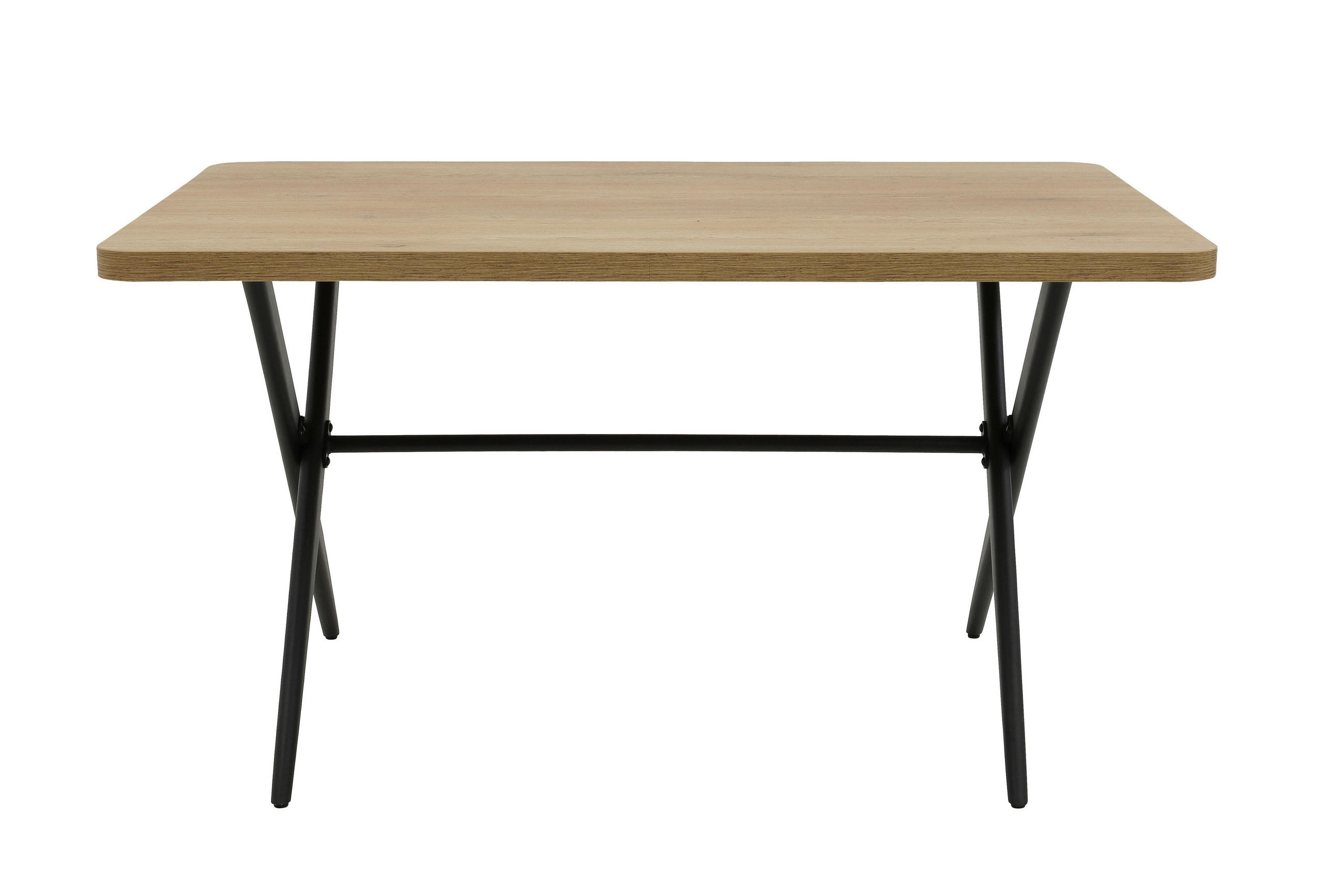 ESSTISCH 140/76/90 cm Nachbildung  Metall, Holzwerkstoff rechteckig Schwarz, Eiche Artisan  - Schwarz/Eiche Artisan, MODERN, Holzwerkstoff/Metall (140/76/90cm) - P & B