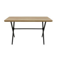 ESSTISCH 140/76/90 cm Nachbildung  Metall, Holzwerkstoff rechteckig Schwarz, Eiche Artisan  - Schwarz/Eiche Artisan, MODERN, Holzwerkstoff/Metall (140/76/90cm) - P & B