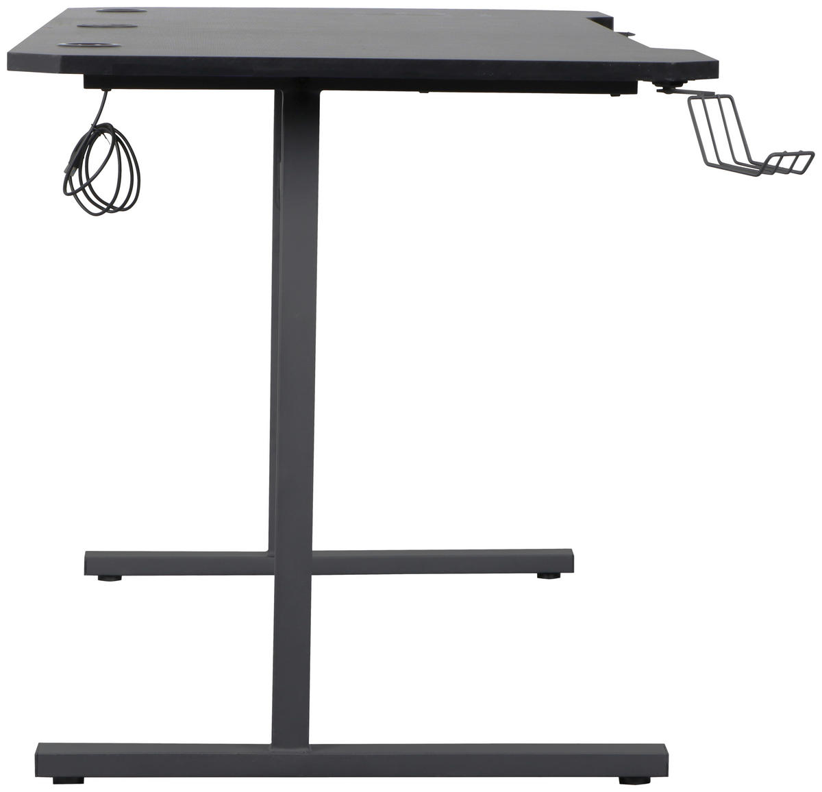 GAMINGTISCH Schwarz  - Schwarz, Design, Holzwerkstoff/Metall (140/60/75cm) - Carryhome
