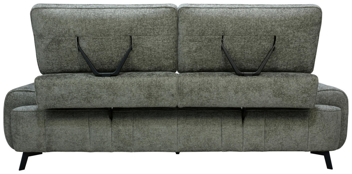 2-SITZER-SOFA Chenille Grau  - Schwarz/Grau, Design, Kunststoff/Textil (230/84/104/111/122cm) - Livetastic