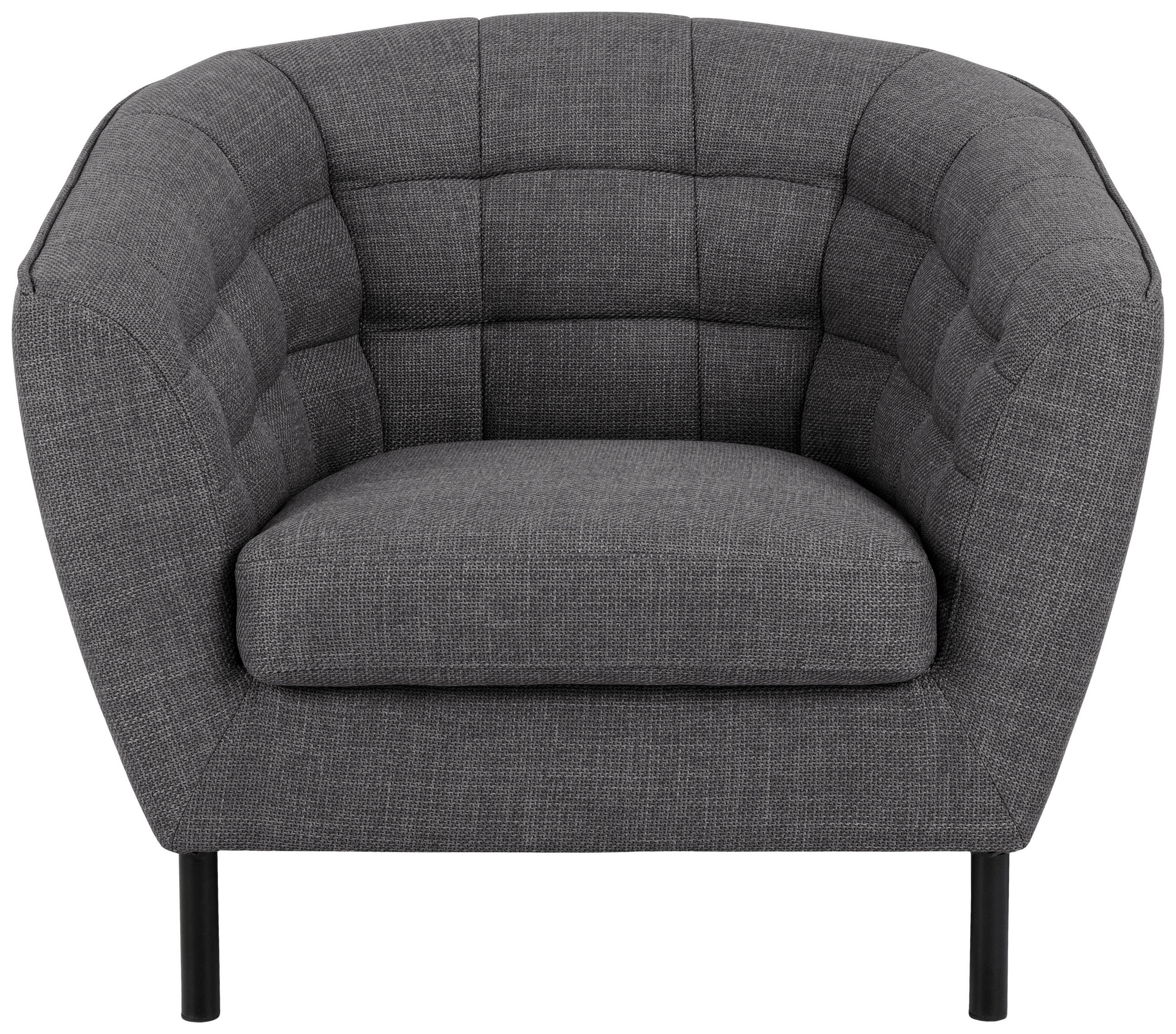 COCKTAILSESSEL Bouclé Anthrazit    - Anthrazit/Schwarz, Design, Textil/Metall (94/78/84,5cm) - MID.YOU