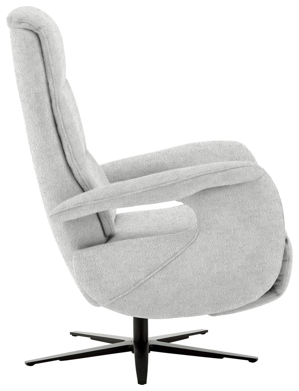 RELAXSESSEL in Textil Ecru  - Ecru/Schwarz, Design, Textil/Metall (71/112/83cm) - Beldomo Style