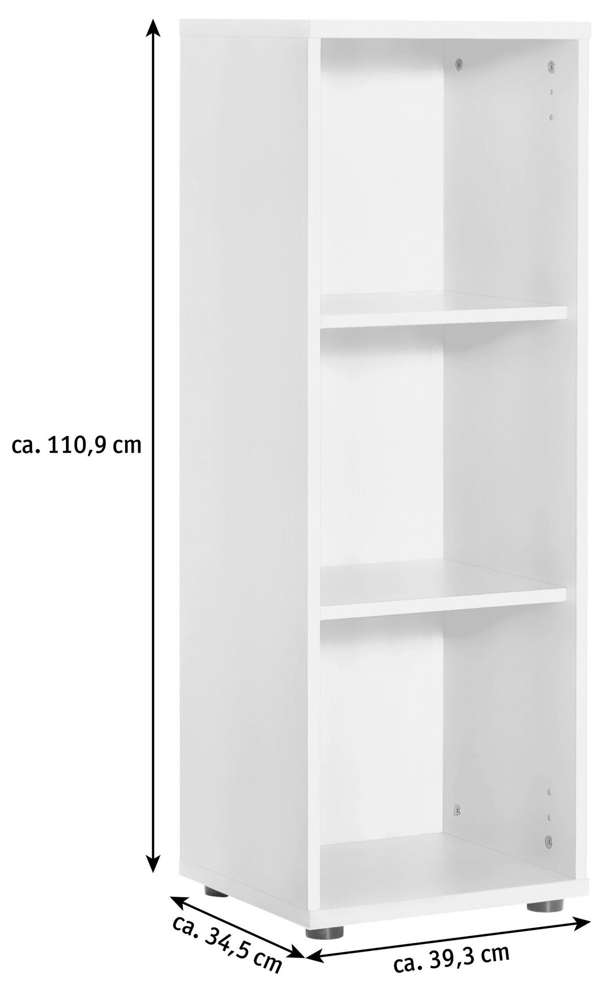 AKTENREGAL 39,3/110,9/34,5 cm  - Schwarz/Weiß, Basics, Holzwerkstoff/Kunststoff (39,3/110,9/34,5cm) - MID.YOU