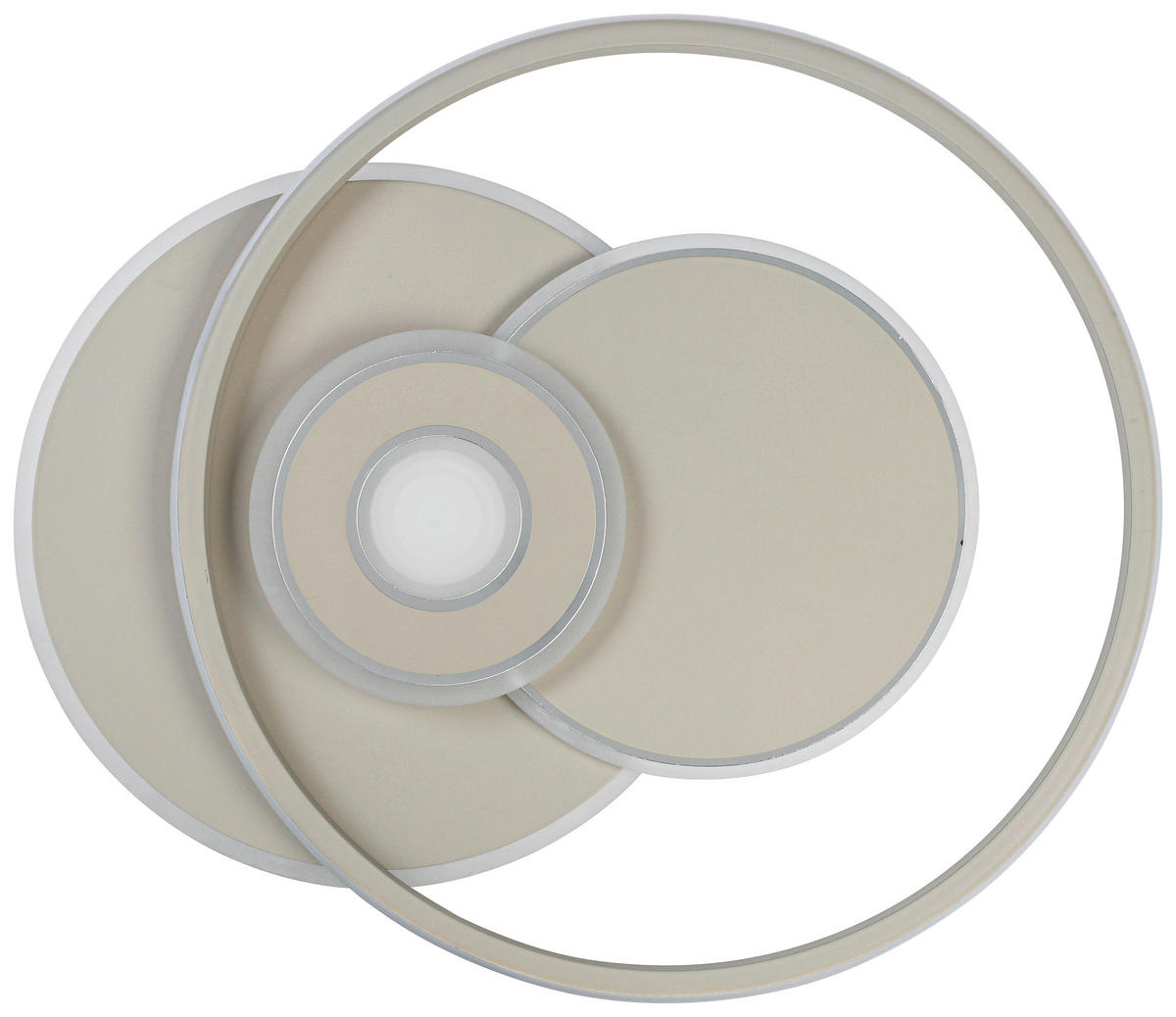 DECKENLEUCHTE 50/42,5/6,5 cm   - Sandfarben/Weiß, Trend, Kunststoff/Metall (50/42,5/6,5cm) - Novel