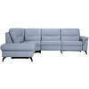 ECKSOFA in Echtleder Hellblau  249/280 cm  - Anthrazit/Hellblau, Design, Leder/Metall (249/280cm) - Himolla Komfortklass