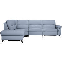 ECKSOFA in Echtleder Hellblau  249/280 cm  - Anthrazit/Hellblau, Design, Leder/Metall (249/280cm) - Himolla Komfortklass