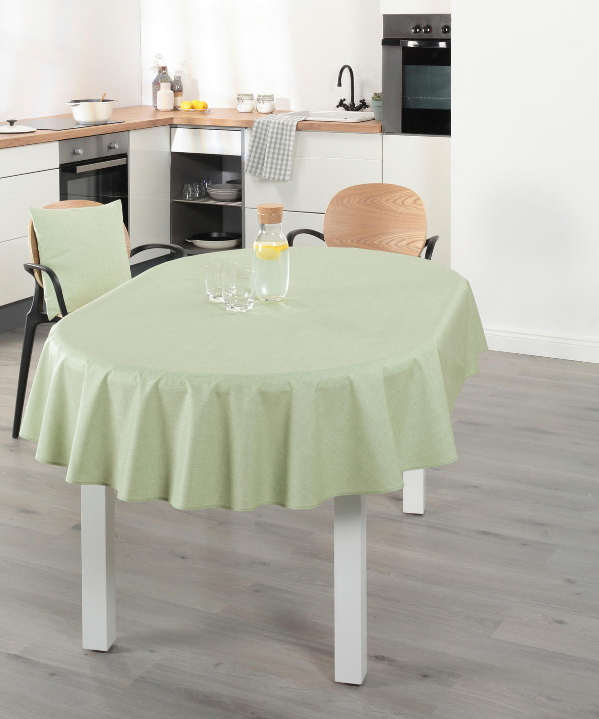 TISCHDECKE OSLO Textil Mintgrün 140 cm  - Mintgrün, Basics, Textil (140cm) - Peyer Syntex