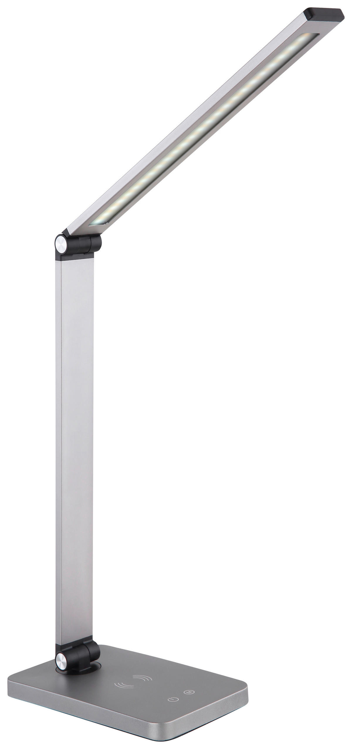 LED LAMPA NA PSACÍ STŮL, dotykový stmívač, 47/67/11 cm - šedá/opál, Basics, kov/plast (47/67/11cm) - Novel