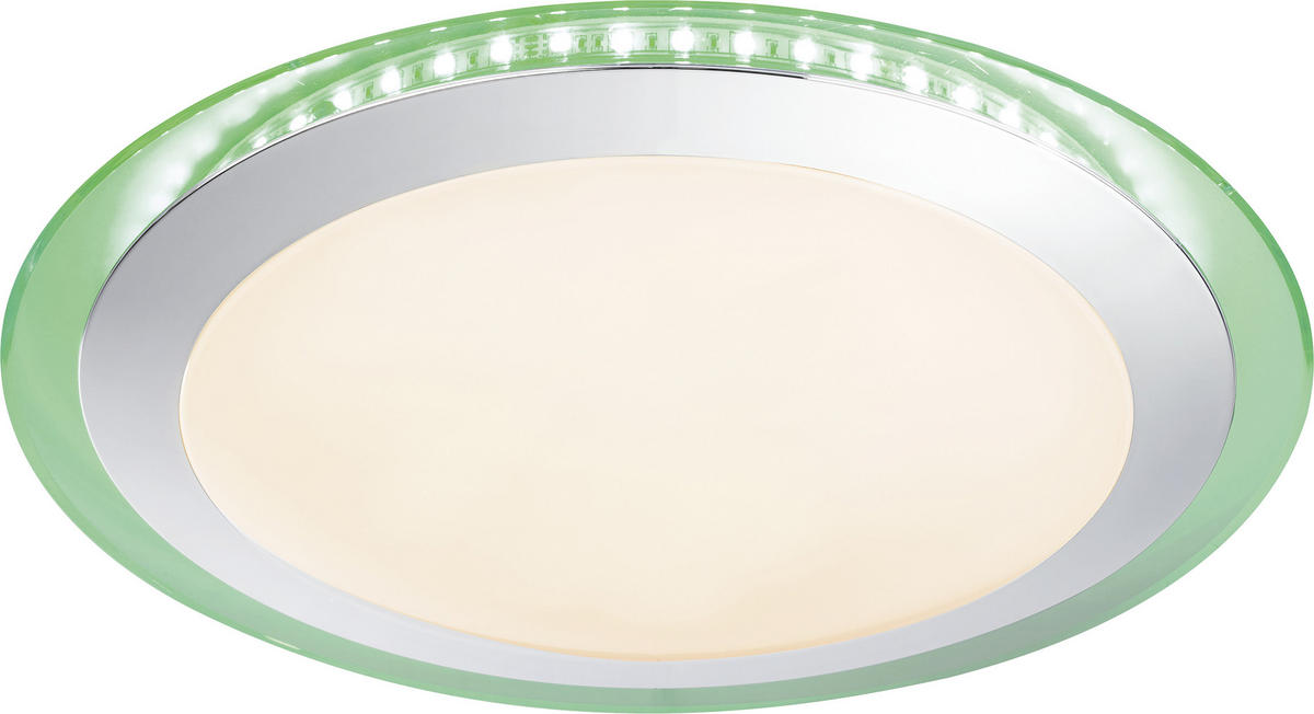 LED-DECKENLEUCHTE 30 W   42,5 cm   - Chromfarben/Opal, Trend, Kunststoff/Metall (42,5cm) - Novel