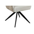 ARMLEHNSTUHL  Sitzfläche 360° drehbar, inklusive Armlehnen Webstoff, Leinenoptik  - Beige/Schwarz, Design, Textil/Metall (60/93/68cm) - Novel