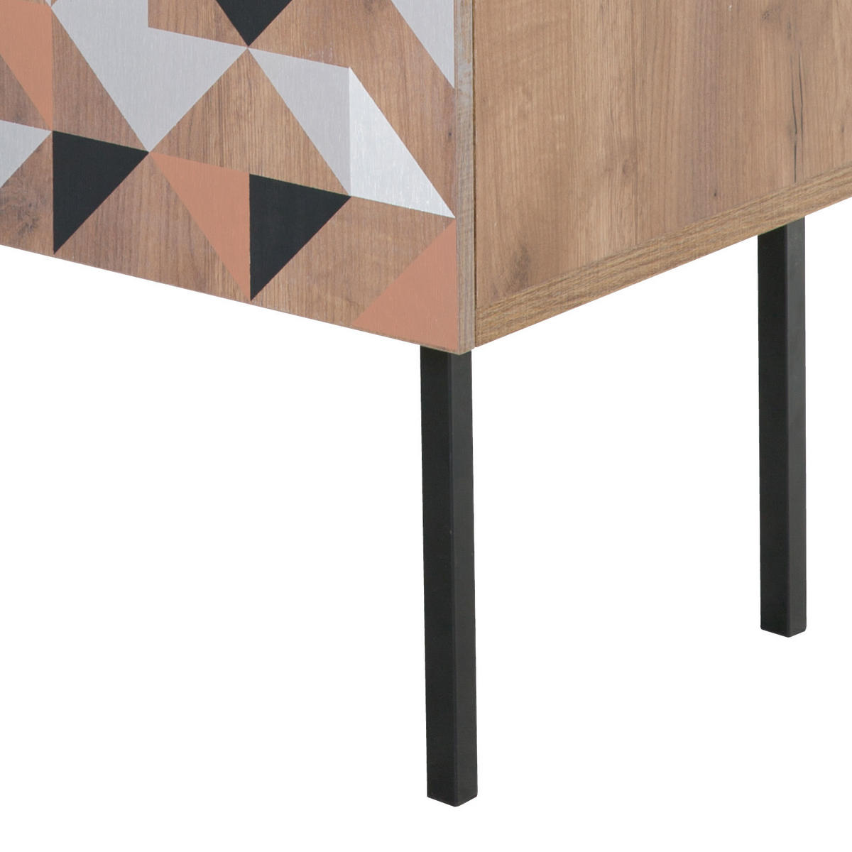 KOMODA, temno rjava  - črna/temno rjava, Konvencionalno, kovina/leseni material (100/105.2/45cm) - MID.YOU