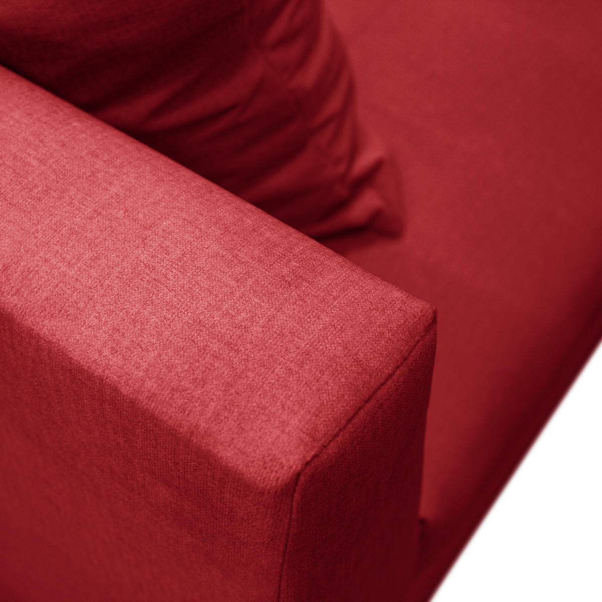 Ecksofa inkl. Hocker in Mikrofaser Rot  - Rot/Schwarz, Design, Holz/Textil (174/247cm) - MID.YOU