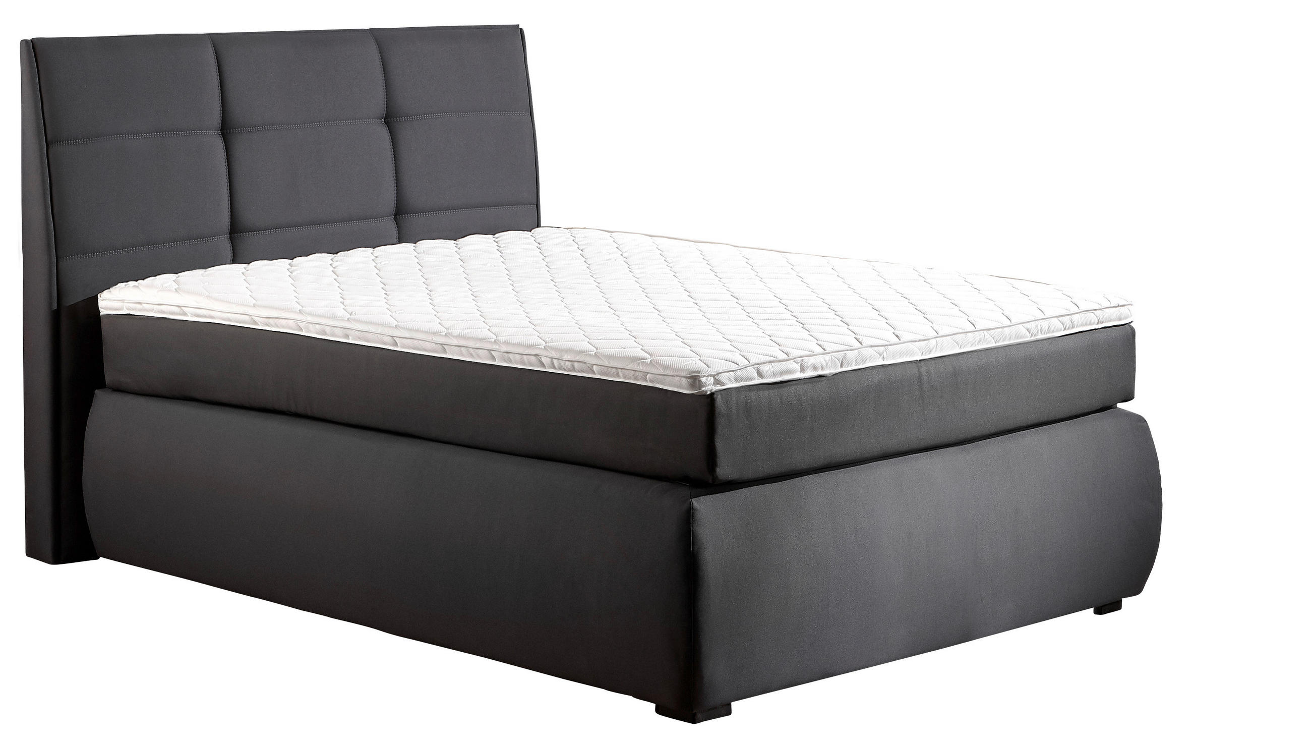 BOXSPRINGBETT 140/200 cm  in Anthrazit  - Wengefarben/Anthrazit, KONVENTIONELL, Holz/Textil (140/200cm) - Xora