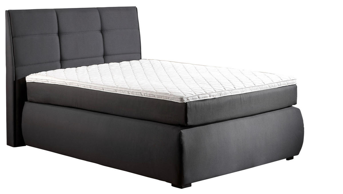 BOXSPRINGBETT 120/200 cm  Anthrazit  - Wengefarben/Anthrazit, Konventionell, Holz/Textil (120/200cm) - Xora