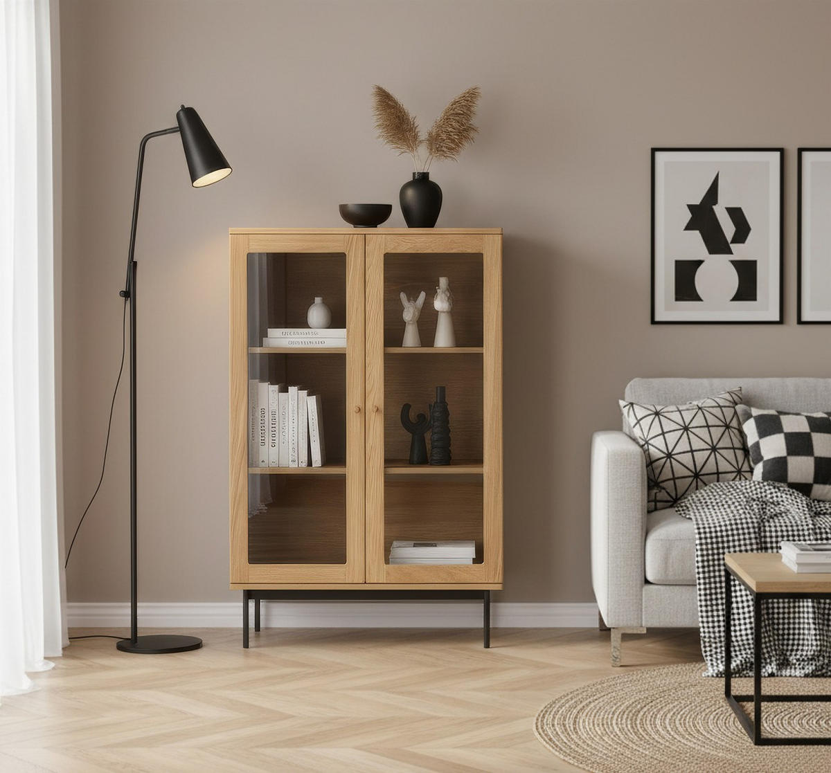 HIGHBOARD  in 90/140/40 cm  - Klar/Schwarz, Design, Glas/Holz (90/140/40cm) - MID.YOU