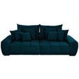 BIGSOFA in Samt Dunkelblau  - Schwarz/Dunkelblau, KONVENTIONELL, Holz/Textil (280/67/120cm) - Carryhome